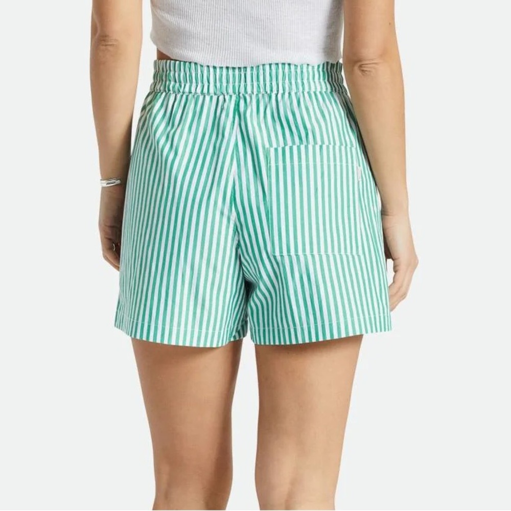 BRIXTON green & white stripe women’s Boxer Short Small - Picture 3 of 9
